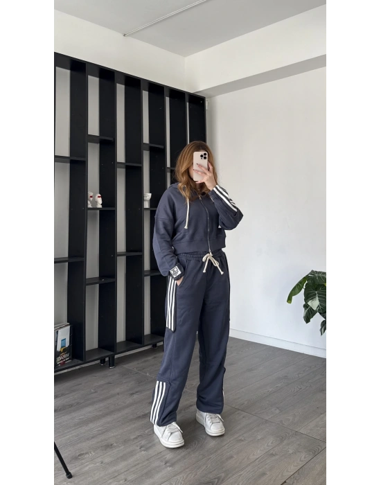 Antrasit Enny Çizgili Eşofman Takımı