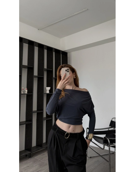 Antrasit Olena Yarasa Kol Bluz
