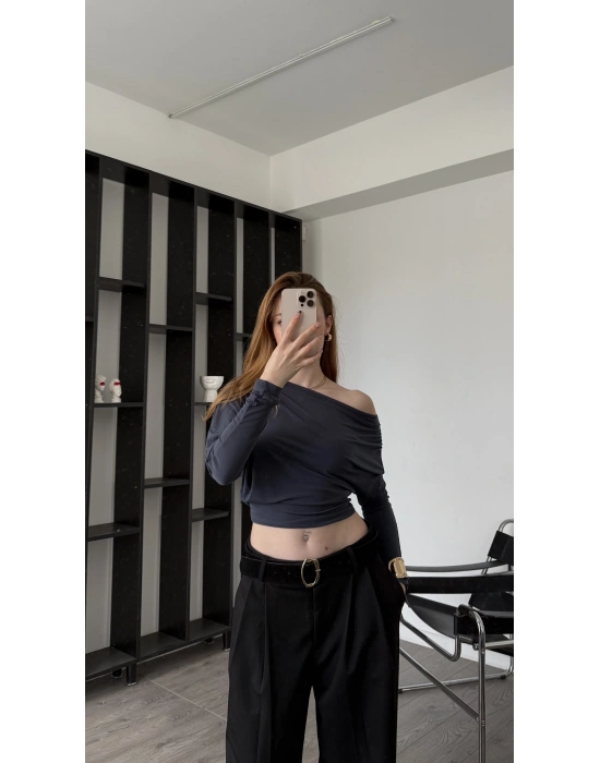 Antrasit Olena Yarasa Kol Bluz