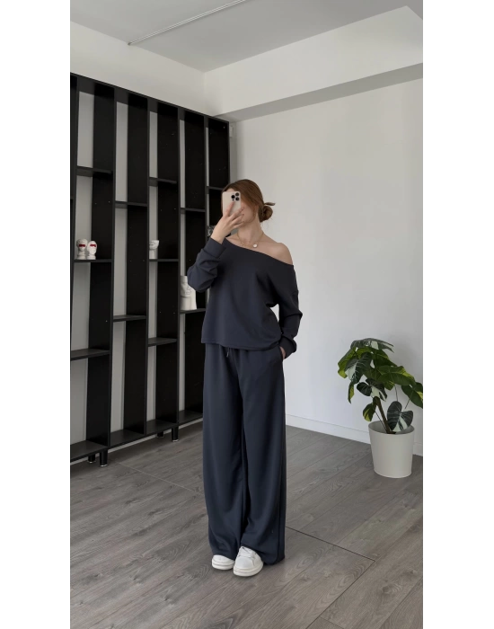 Antrasit Selia Düşük Omuzlu 2’li Takım