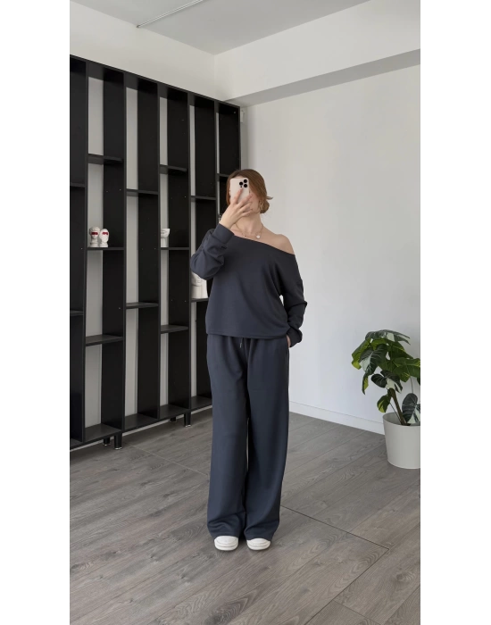 Antrasit Selia Düşük Omuzlu 2’li Takım