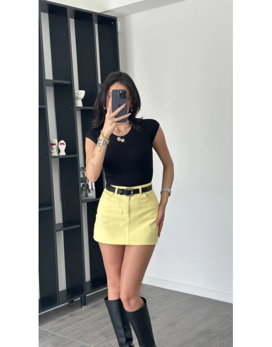 Becca Sarı Denim Etek