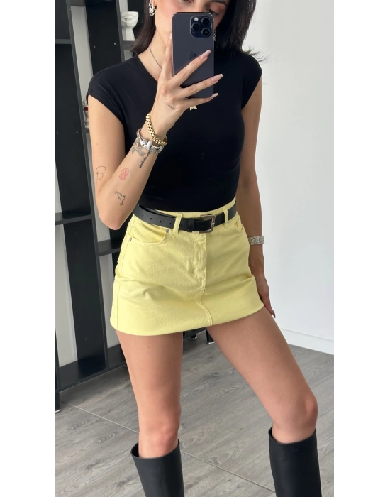 Becca Sarı Denim Etek