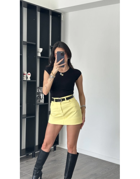 Becca Sarı Denim Etek