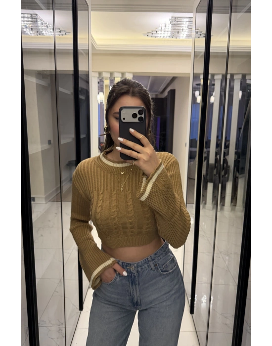 Bej Blair Volan Kol Triko Kazak