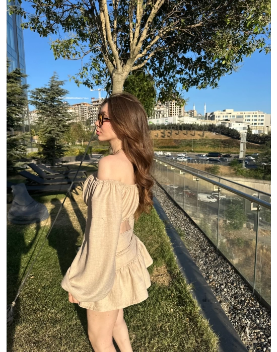 Bej Büstiyerli Pareo Takım