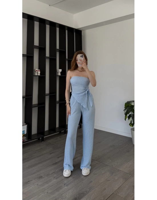 Belle Mavi Asimetrik 2li Takım