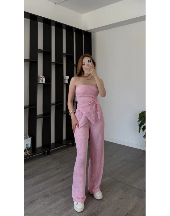 Belle Pembe Asimetrik 2li Takım