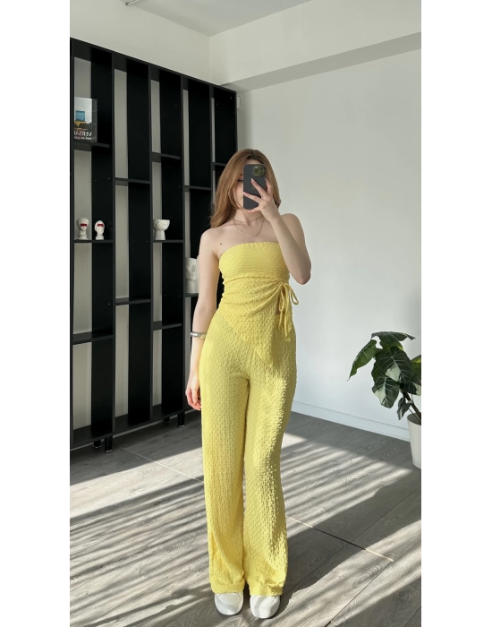 Belle Sarı Asimetrik 2li Takım