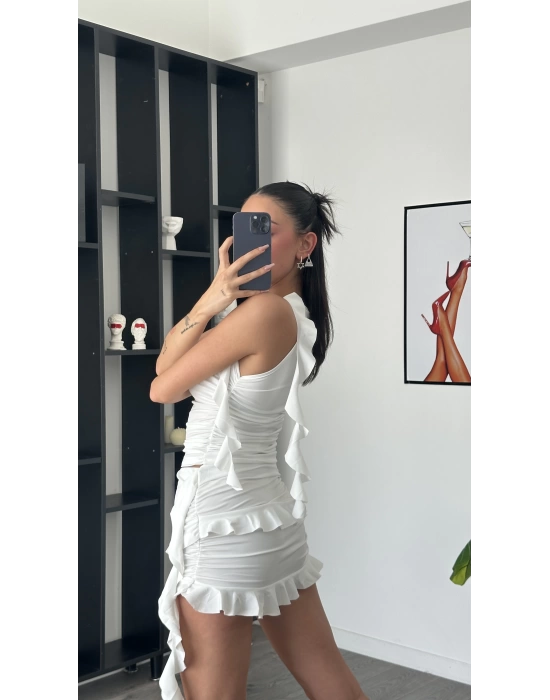 Beyaz Fırfır Detaylı Tasarım 2’li Takım