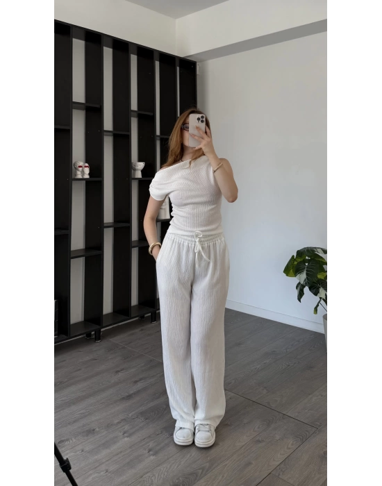 Beyaz Ivanka Düşük Omuzlu 2’li Takım