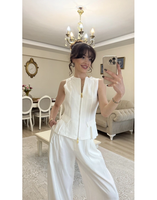 Ekru Loly Fermuarlı 2’li Takım