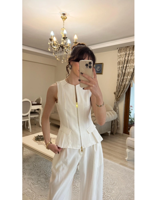 Ekru Loly Fermuarlı 2’li Takım