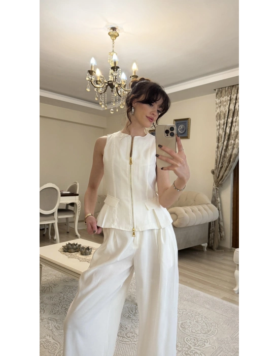Ekru Loly Fermuarlı 2’li Takım