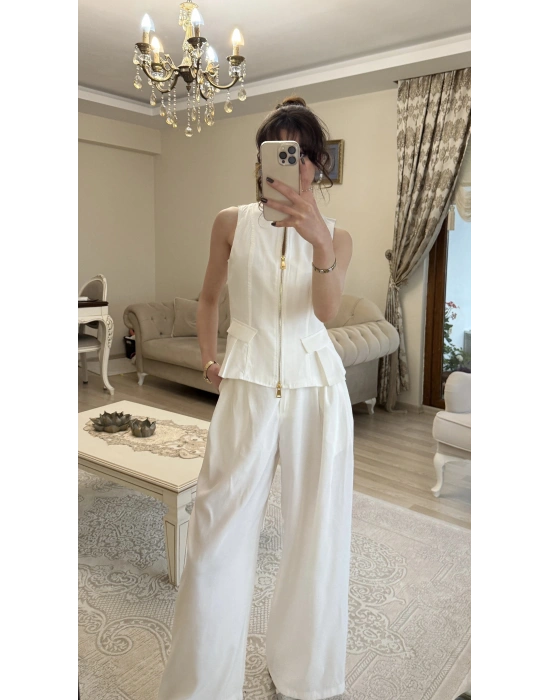 Ekru Loly Fermuarlı 2’li Takım