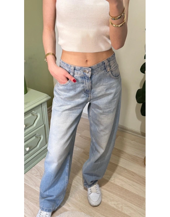 Eskitme Mavi Baggy Jean