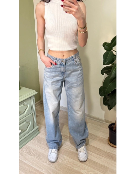 Eskitme Mavi Baggy Jean