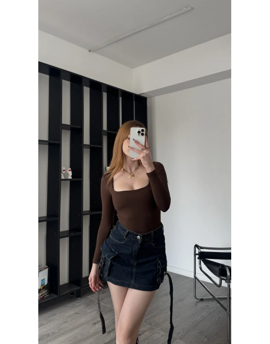 Eva Kargo Cepli Denim Etek