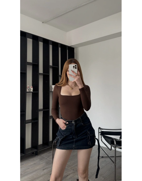 Eva Kargo Cepli Denim Etek