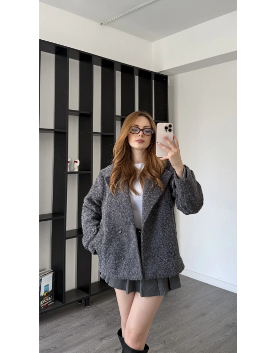 Gri Bailey Kaşe Ceket