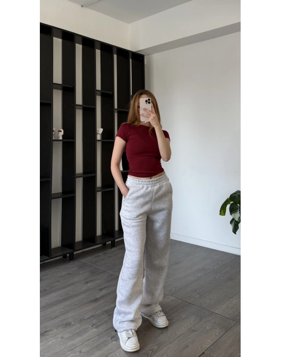Gri Mat Basic Eşofman Altı