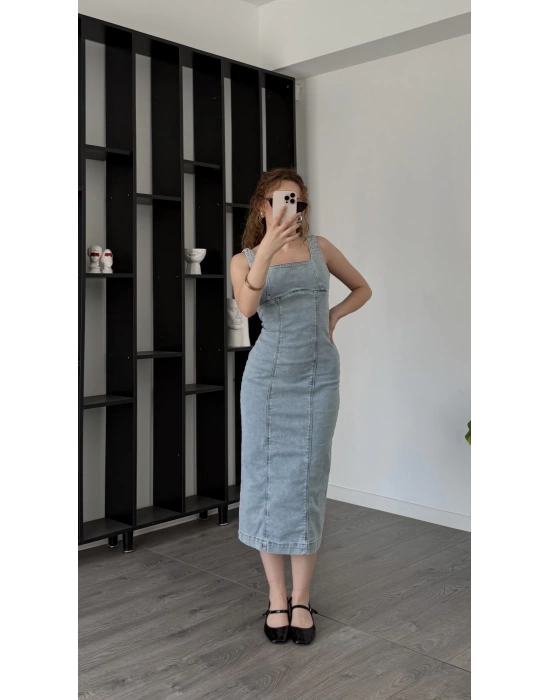 Helen Kalem Denim Elbise