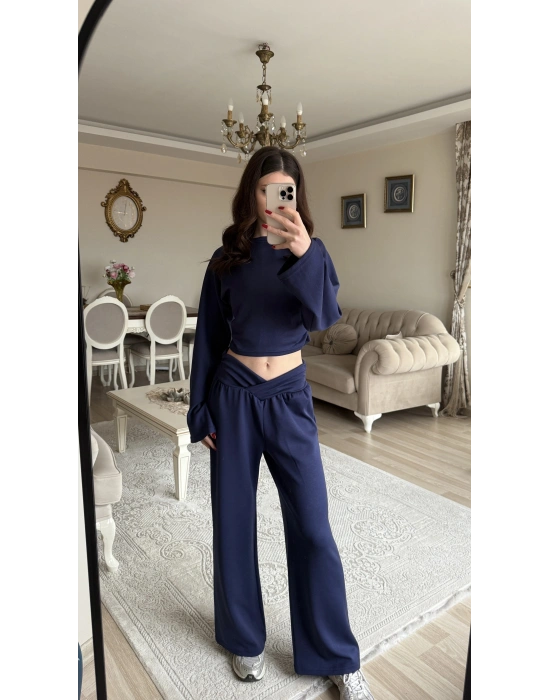 İndigo Luna V Bel Kesimli Modal Takım