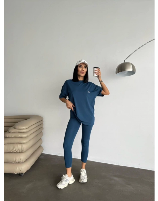 İndigo Tshirt & Tayt Marka 2’li Takım