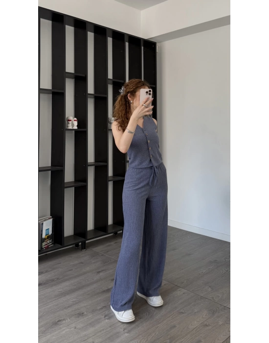 İndigo Zenia Düğmeli 2’li Takım
