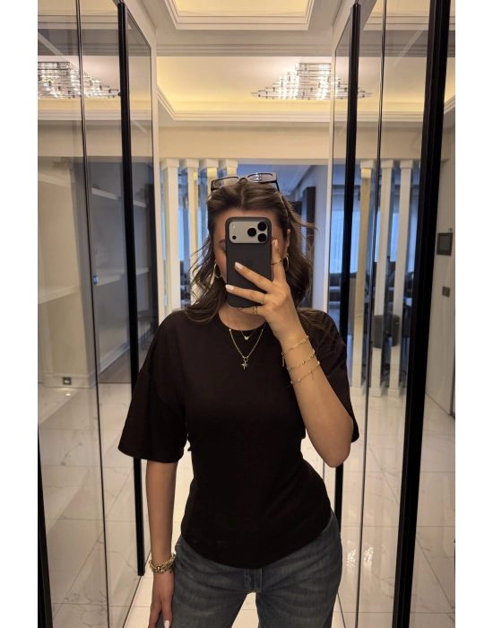 Kahve Alina Belden Bağcıklı Tshirt