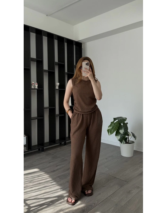 Kahve Avil Kolsuz Gofre 2’li Takım