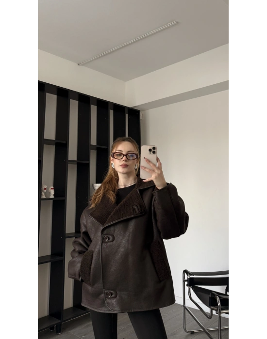 Kahve Byles Kürklü Ceket