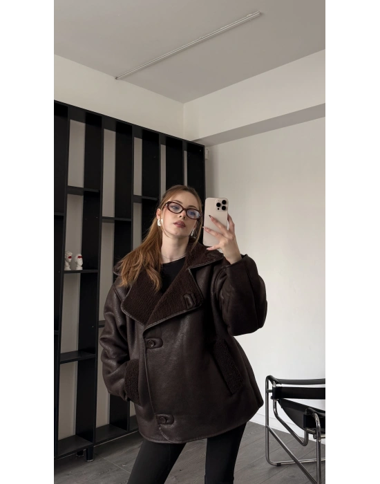 Kahve Byles Kürklü Ceket