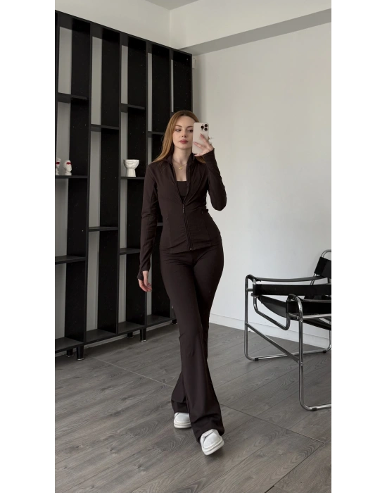 Kahve Laura 3’lü Comfortlux Tayt Takım