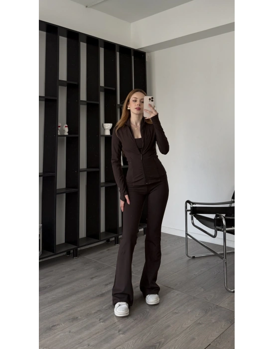 Kahve Laura 3’lü Comfortlux Tayt Takım