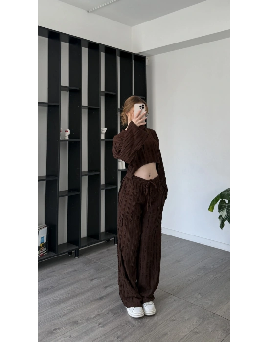 Kahve Lilis 2’li Dokulu Takım
