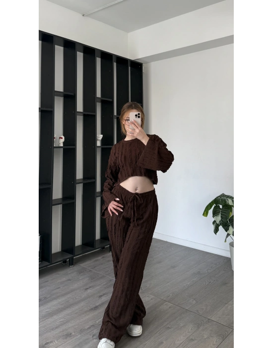 Kahve Lilis 2’li Dokulu Takım