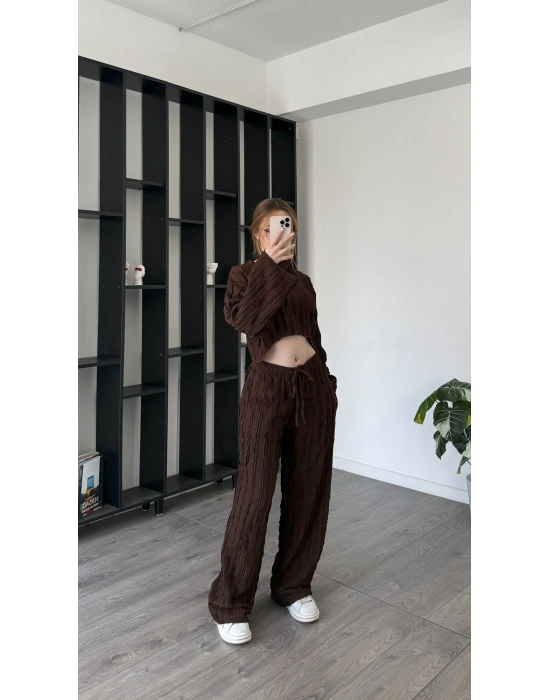 Kahve Lilis 2’li Dokulu Takım