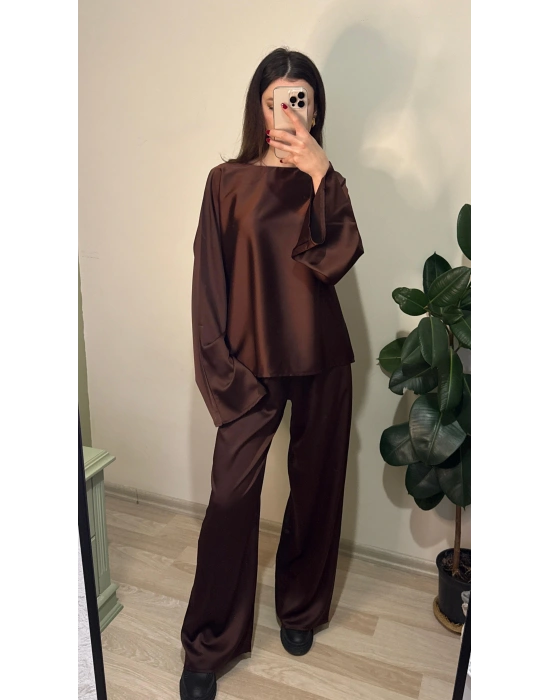 Kahve Mua Saten Salaş Takım