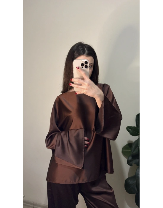 Kahve Mua Saten Salaş Takım