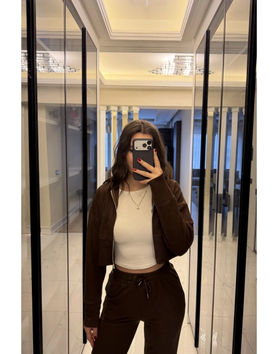 Kahve Selanik Hırkalı Takım