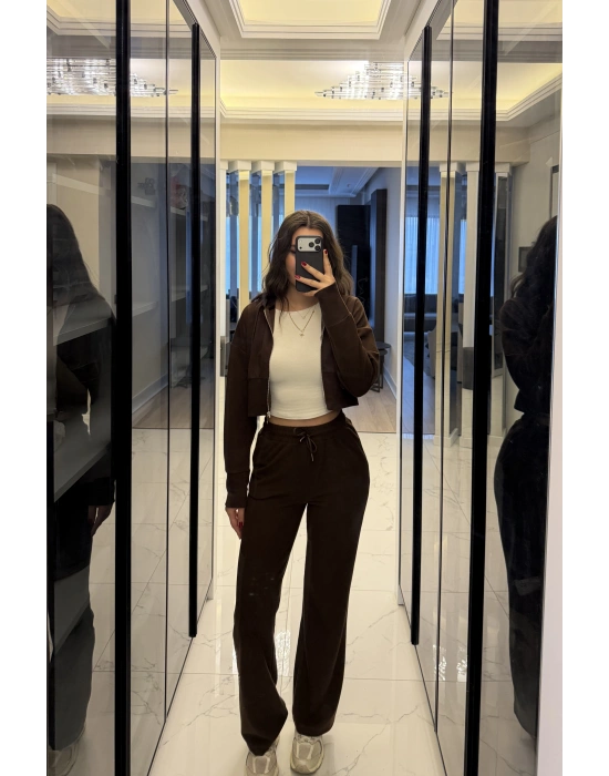 Kahve Selanik Hırkalı Takım