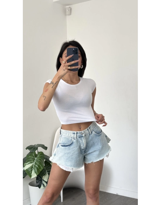 Kayle Beyaz Bisiklet Yaka Basic Body
