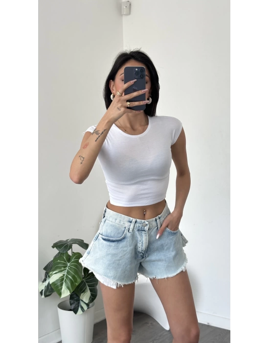 Kayle Beyaz Bisiklet Yaka Basic Body