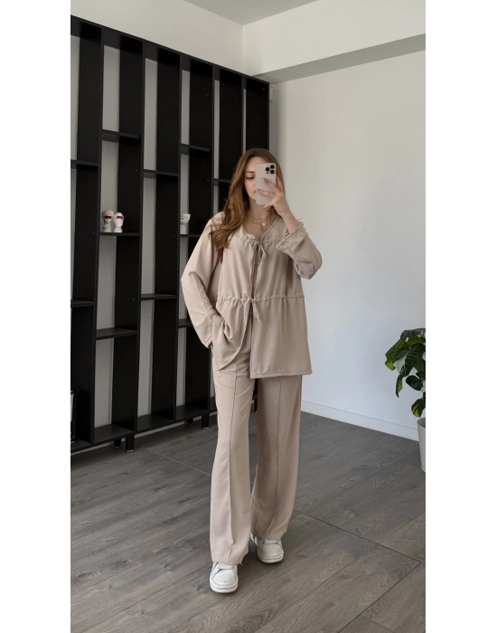 Krem Novia Bağcık Detay 2’li Takım