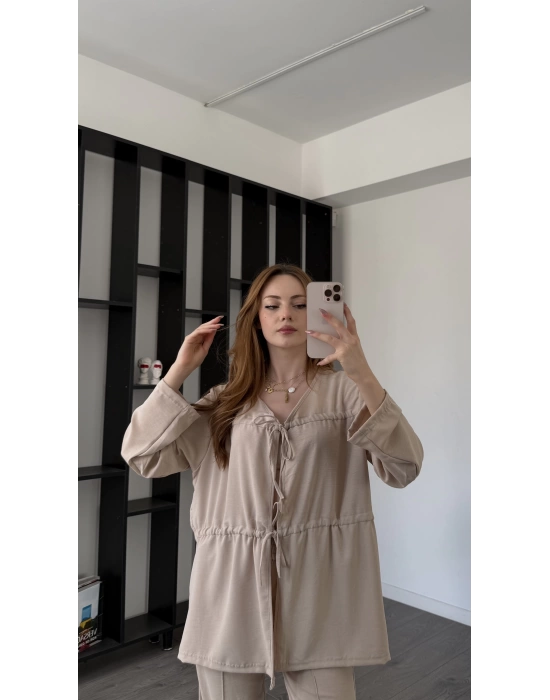 Krem Novia Bağcık Detay 2’li Takım