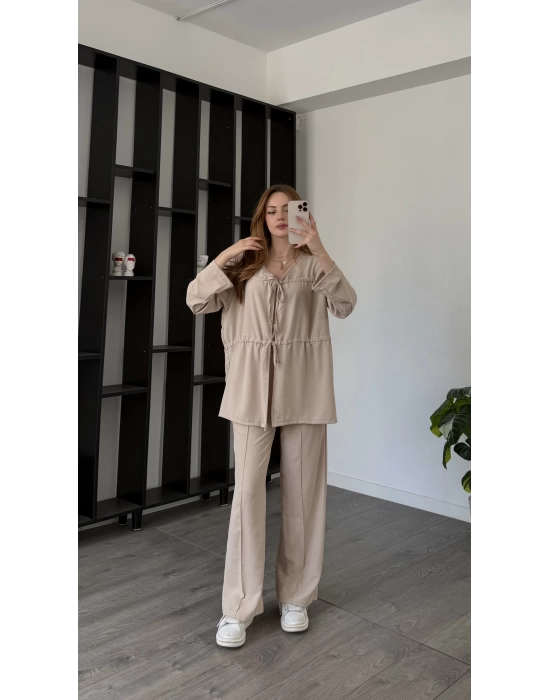 Krem Novia Bağcık Detay 2’li Takım