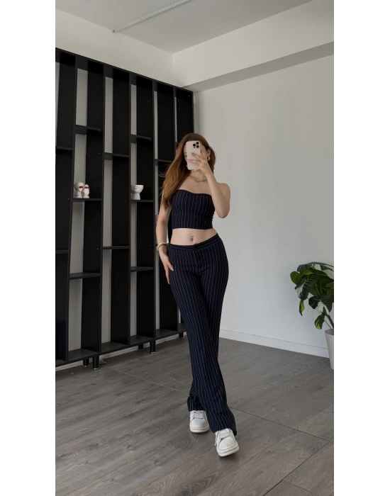 Lacivert Femma Çizgili 2’li Takım