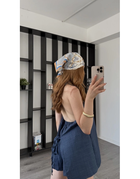 Lacivert Hailey Bağcıklı Şortlu Takım
