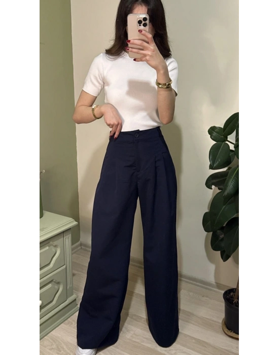 Lacivert Killy Piliseli Palazzo Pantolon